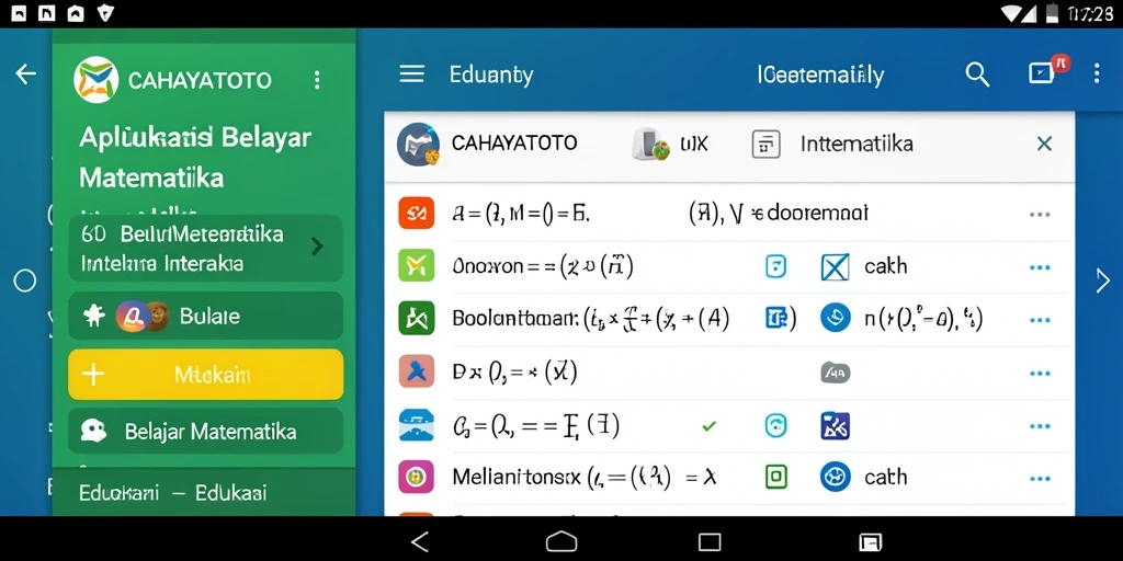Antarmuka CAHAYATOTO yang menarik dan mudah digunakan untuk belajar matematika.
