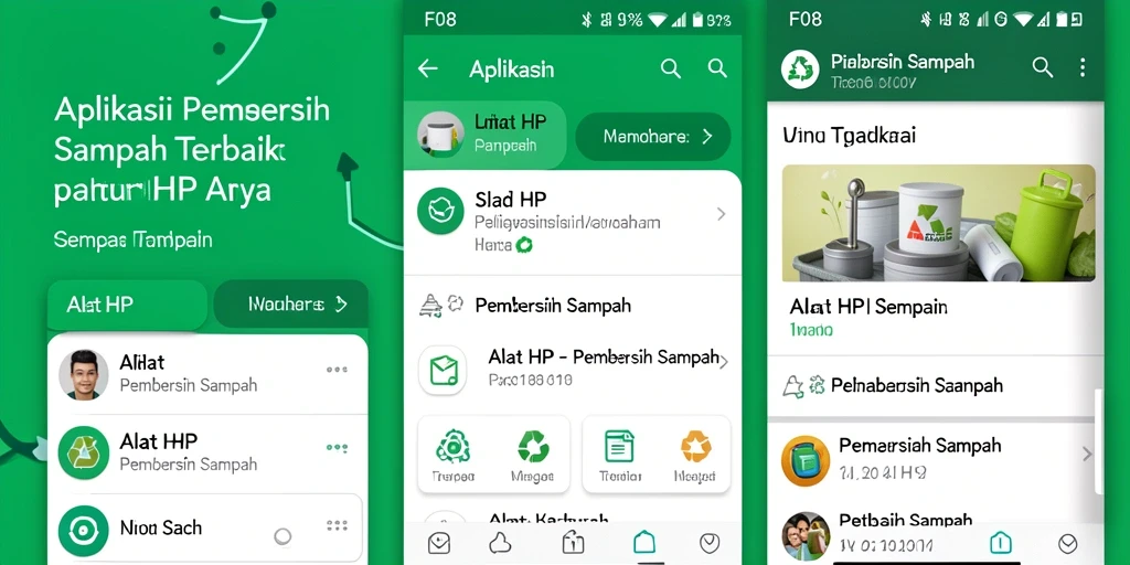 Screenshot F08 menunjukkan antarmuka pembersih sampah yang sederhana dan efektif.
