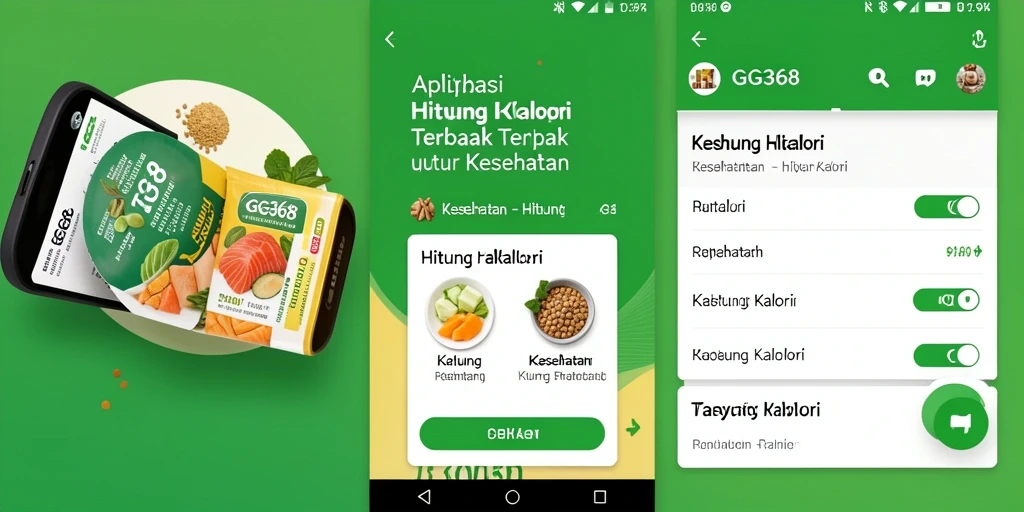 Screenshot utama GG368 menampilkan antarmuka perhitungan kalori yang mudah digunakan.