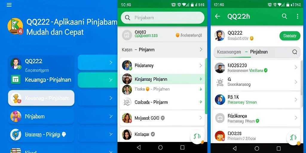 Antarmuka aplikasi QQ222 yang intuitif dan mudah digunakan.