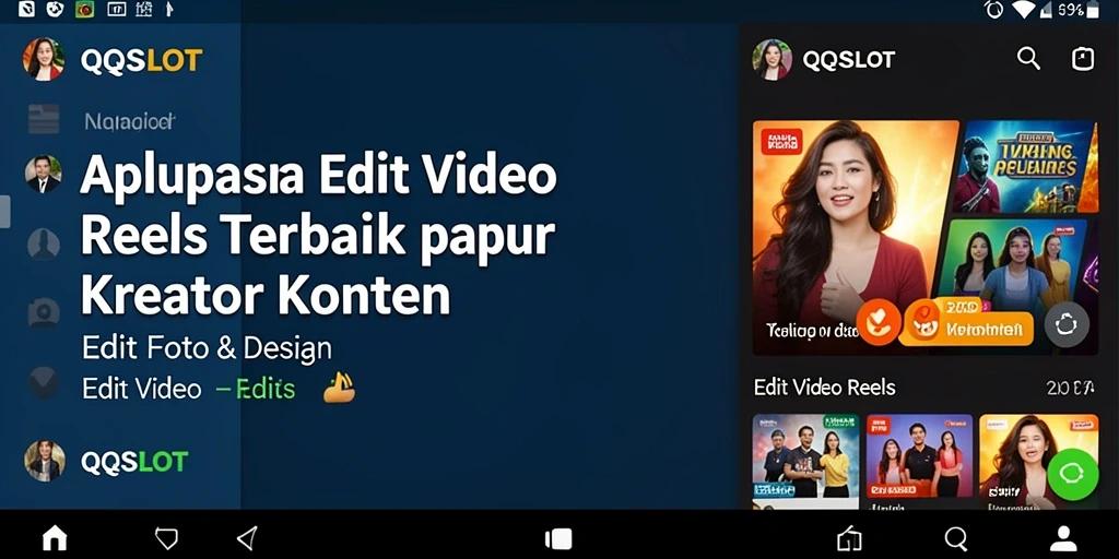 Tampilan antarmuka aplikasi QQSLOT untuk Edit Video Reels yang menarik.