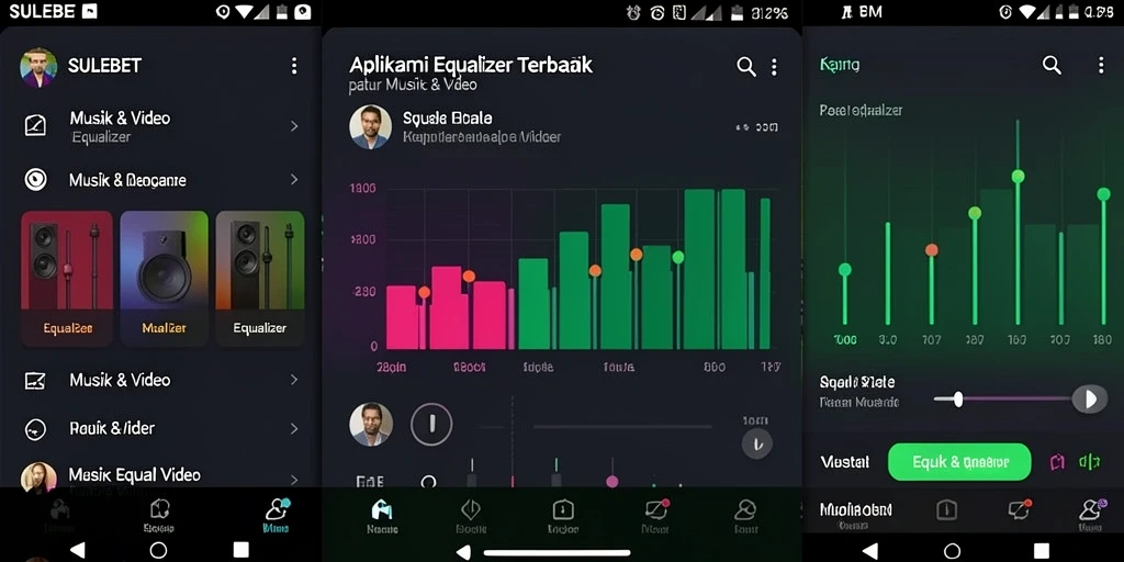 Tampilan antarmuka SULEBET yang menunjukkan kontrol Equalizer.