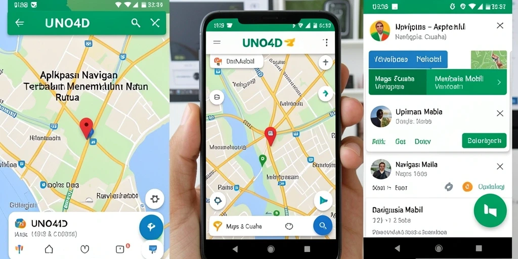 Tampilan antarmuka aplikasi Navigasi Mobil UNO4D yang modern dan intuitif.