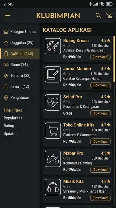 Katalog Aplikasi Populer di klubimpian — Jelajahi Pilihan Terbaik